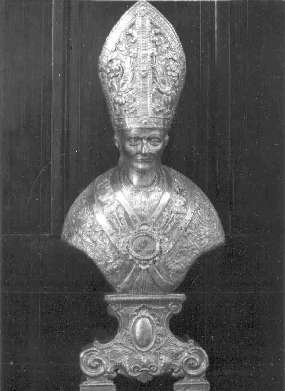 Santo vescovo (reliquiario - a busto, opera isolata) - bottega bresciana (sec. XVII)