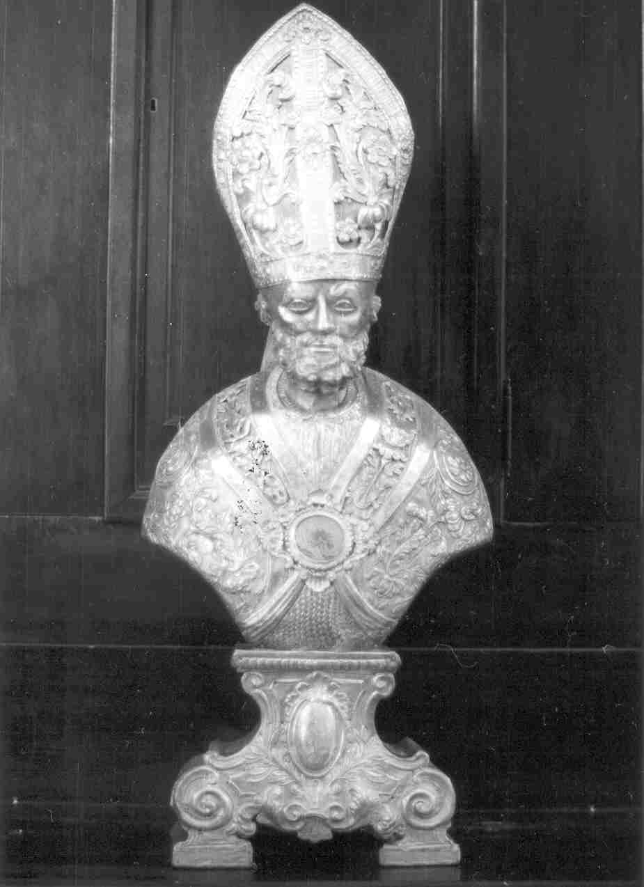 Santo vescovo (reliquiario - a busto, opera isolata) - bottega bresciana (sec. XVII)