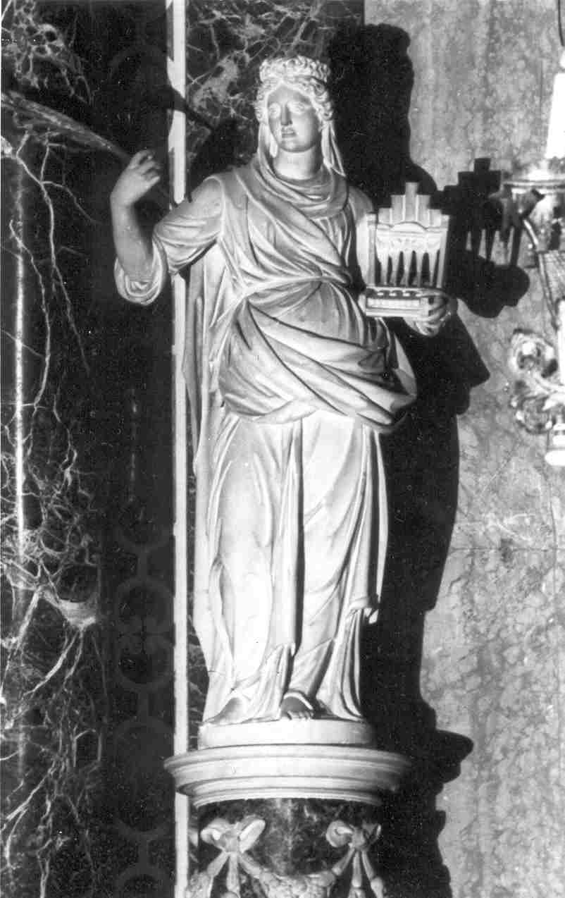 Santa Cecilia (statua, pendant) di Carra Giovanni, Carrà Carlo, Carra Giovanni Antonio (sec. XVII)