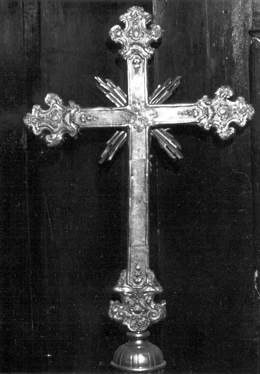 croce processionale, opera isolata - bottega bresciana (prima metà sec. XVIII)