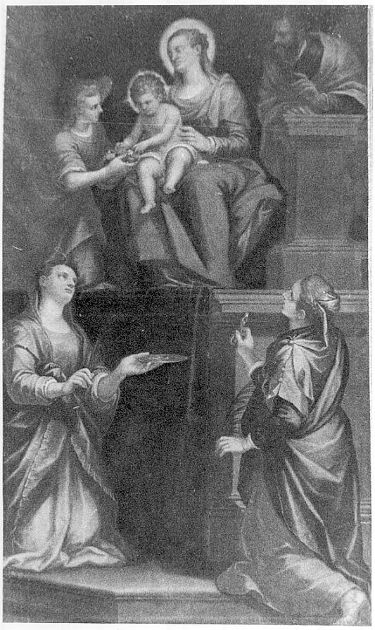 Madonna con le SS. Lucia ed Apollonia (dipinto, opera isolata) di Maganza Alessandro (prima metà sec. XVII)