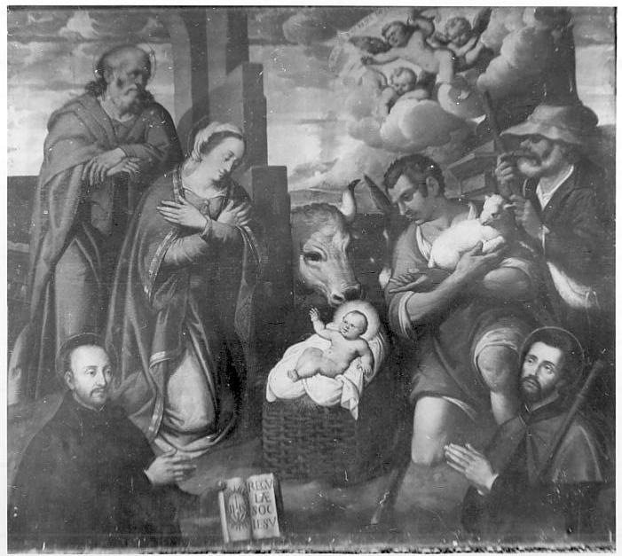presepio (dipinto, opera isolata) di Bagnatori Pietro Maria detto Bagnadore (seconda metà sec. XVI)