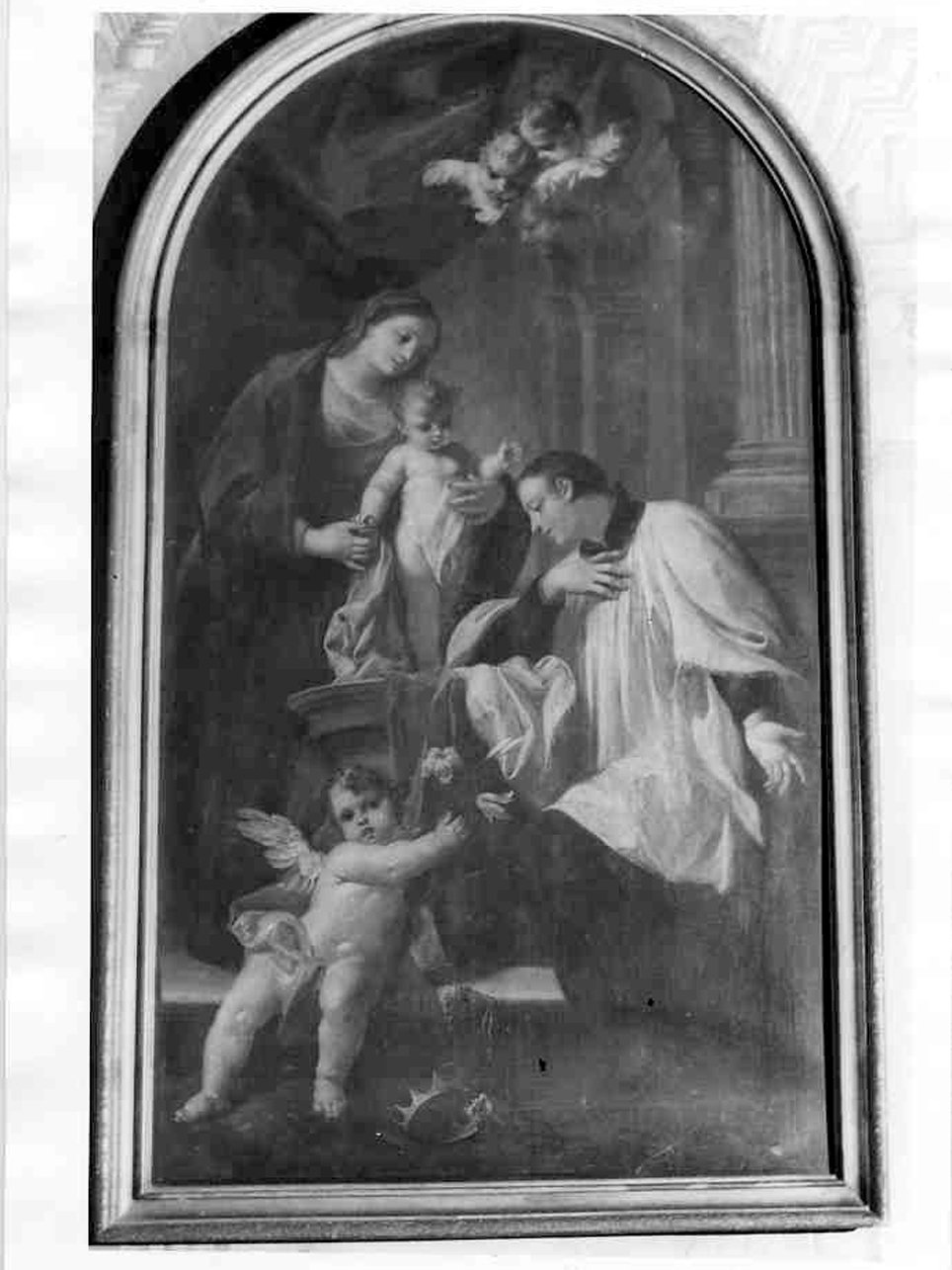 San Luigi Gonzaga in adorazione davanti alla Vergine (dipinto, opera isolata) di Cattaneo Santo detto Santino (fine sec. XVIII)