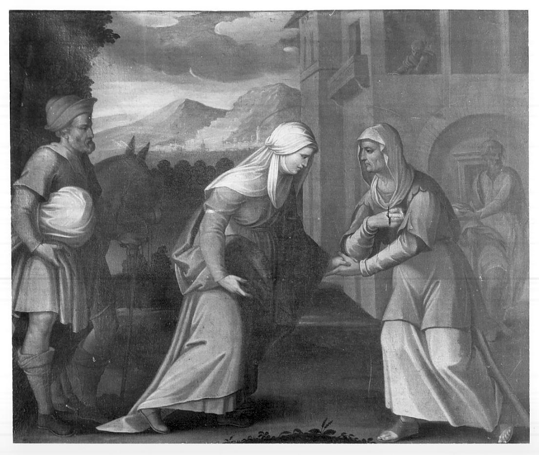 visitazione (dipinto, opera isolata) di Savi Domenico (secondo quarto sec. XVII)