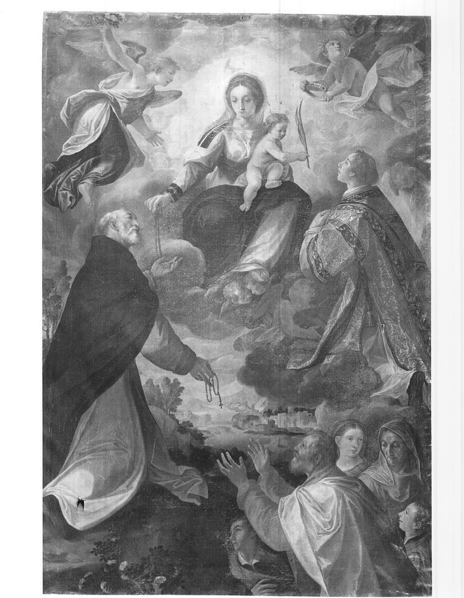 Madonna del Rosario (dipinto, opera isolata) di Borgani Francesco (prima metà sec. XVII)