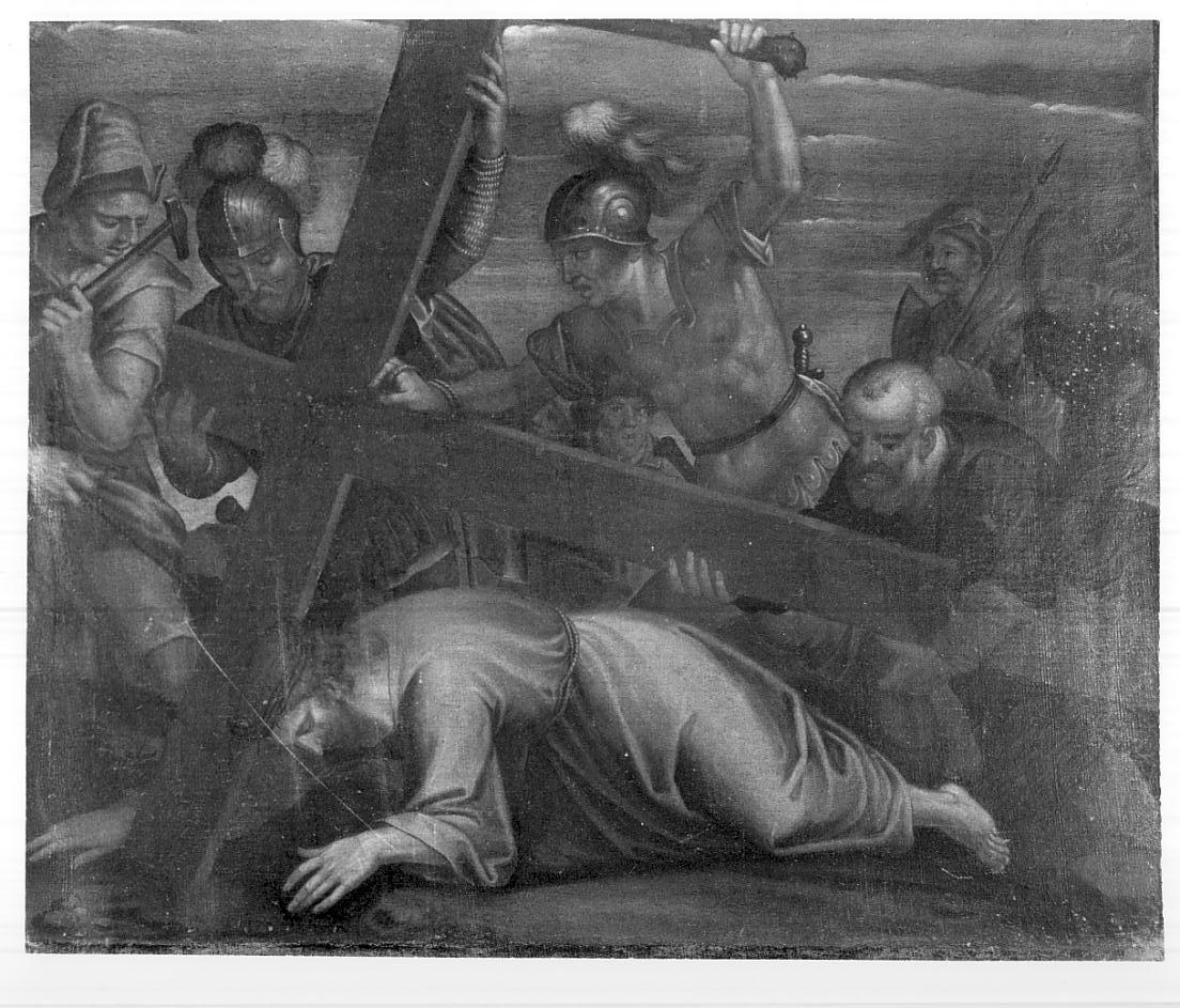 Gesù cade sotto la croce (dipinto, opera isolata) di Savi Angelo Giovanni (terzo quarto sec. XVII)