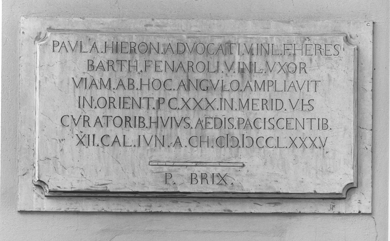 lapide commemorativa, opera isolata - ambito lombardo (sec. XVIII)