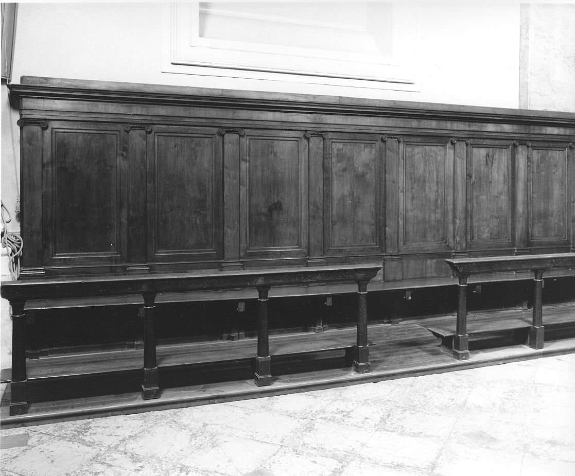 stalli del coro, insieme - ambito lombardo (fine sec. XVII)