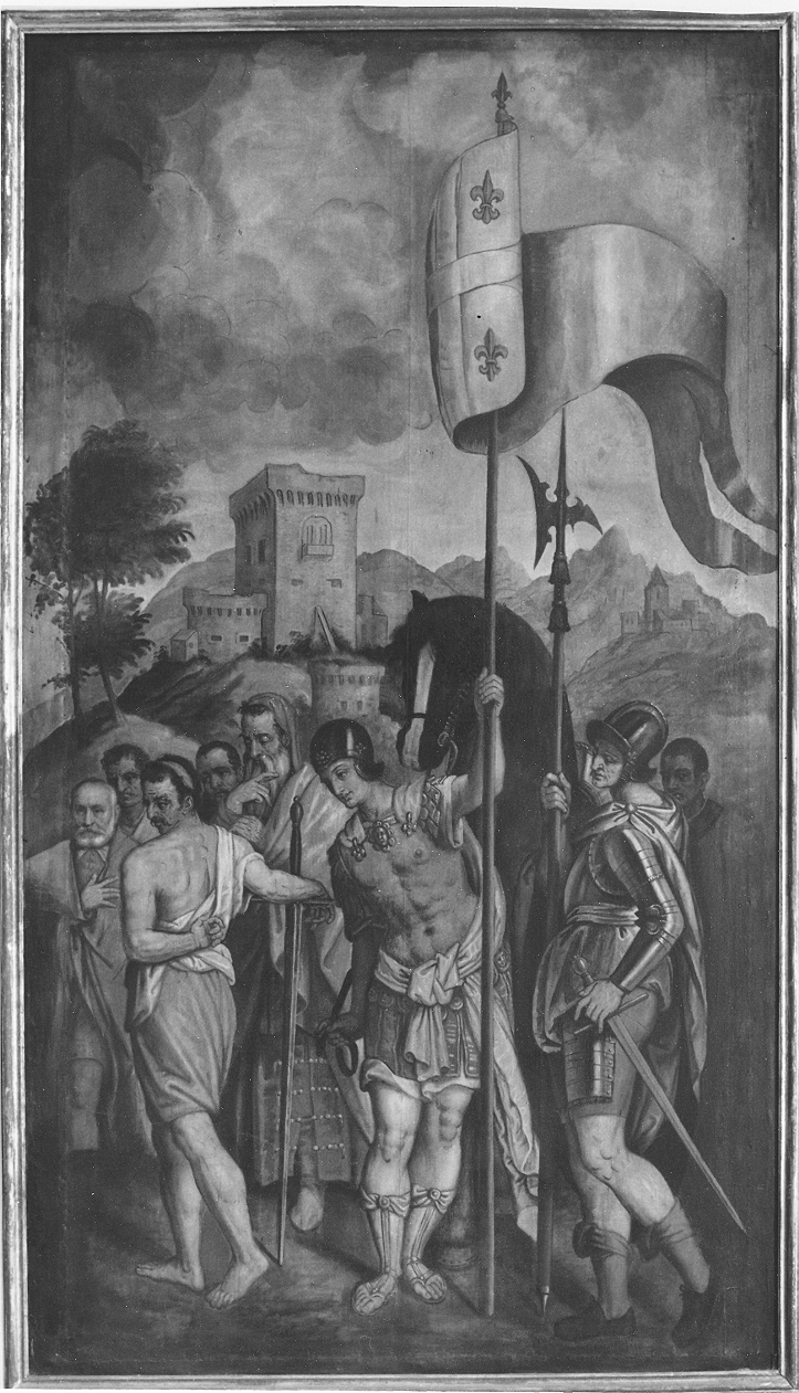 corteo d'armati (dipinto, opera isolata) di Rossi Gerolamo (fine sec. XVI)