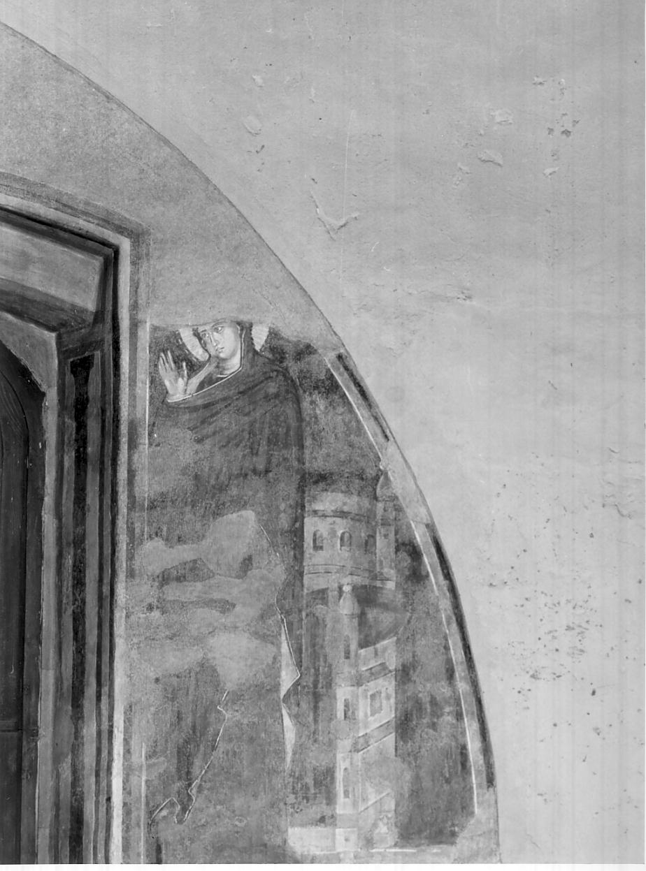 Madonna annunciata (dipinto, frammento) - ambito padano (sec. XIV)