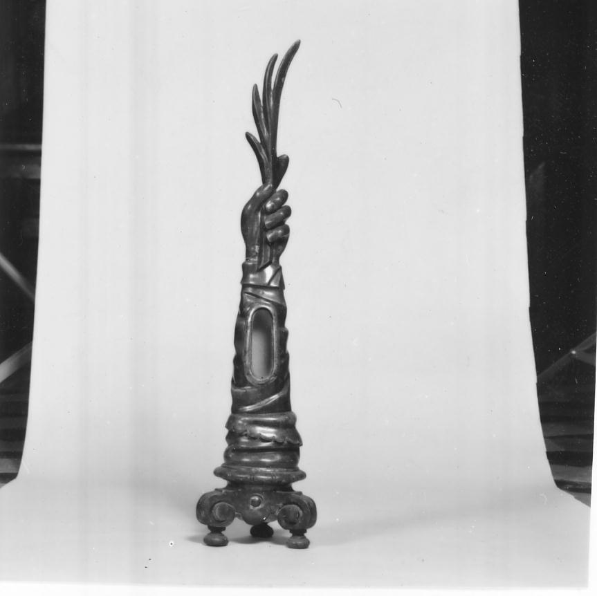 reliquiario antropomorfo - a braccio, opera isolata - ambito bresciano (sec. XVIII)