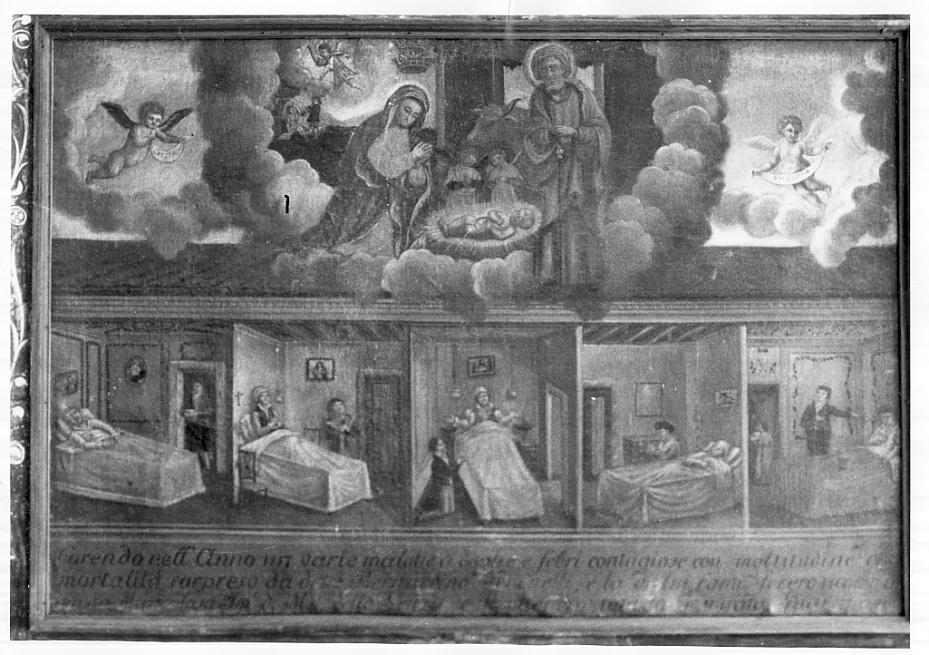 una guarigione (ex voto, opera isolata) di Cattaneo Santo detto Santino (attribuito) (sec. XIX)