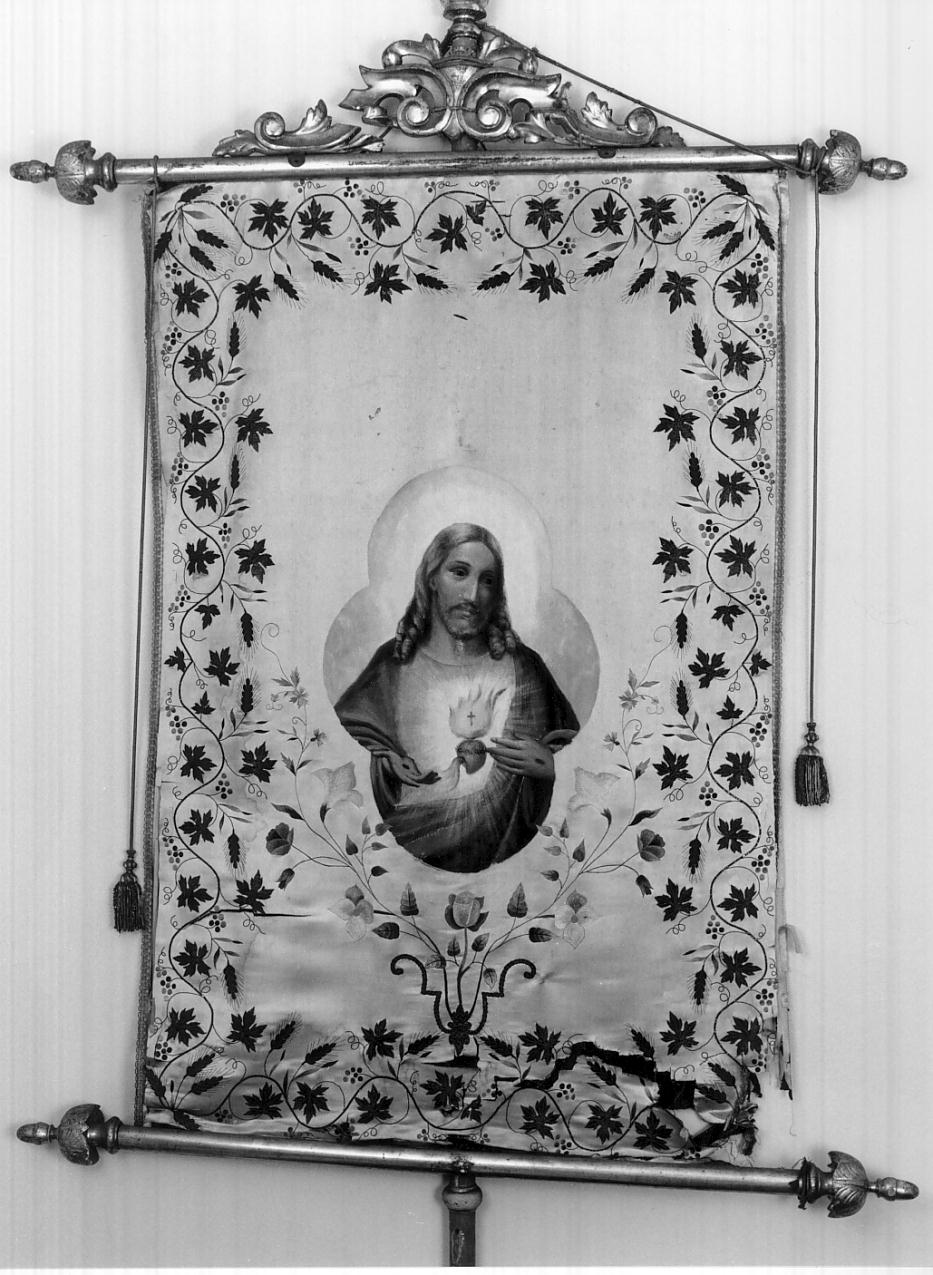 Sacro Cuore di Gesù (stendardo processionale, opera isolata) - manifattura lombarda (primo quarto sec. XX)