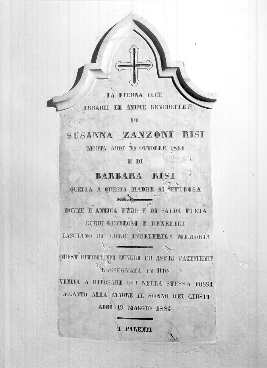 lapide tombale, opera isolata - bottega mantovana (sec. XIX)