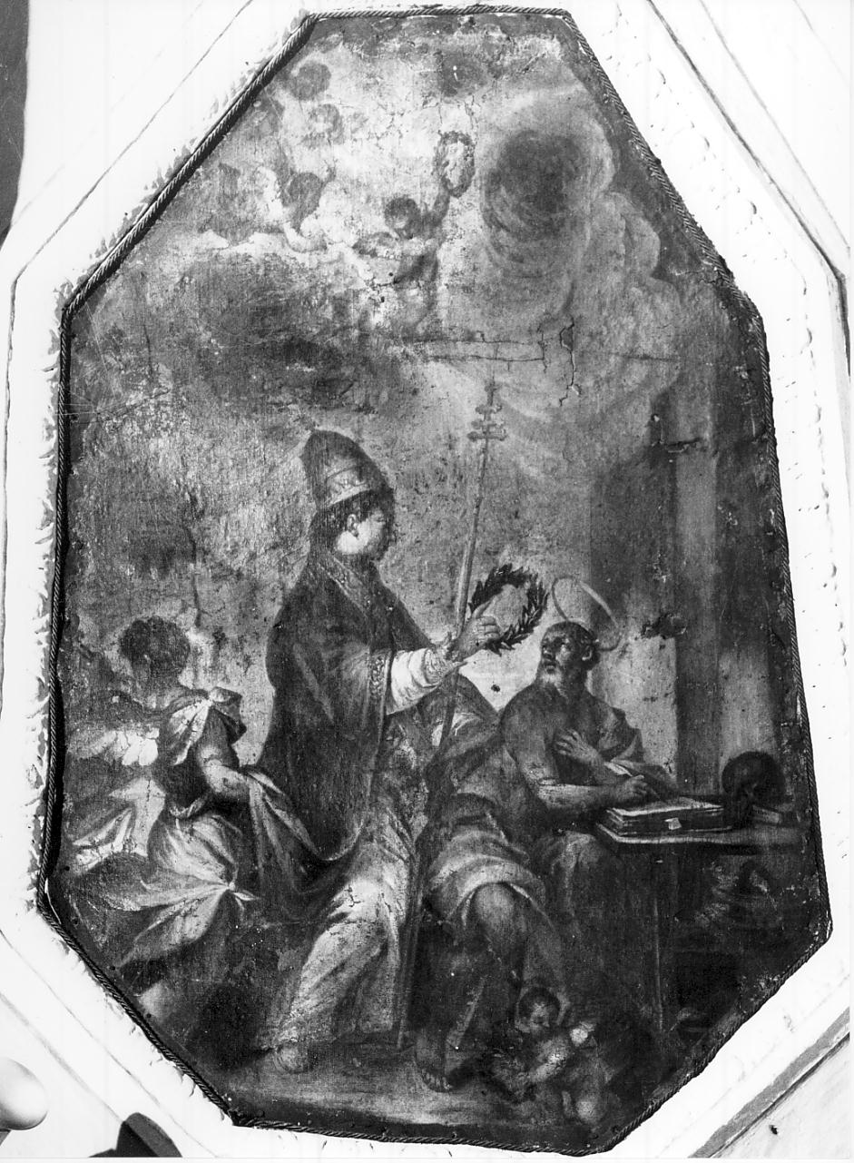 San Girolamo e il papa Damaso (dipinto, elemento d'insieme) - ambito lombardo (ultimo quarto sec. XVII)