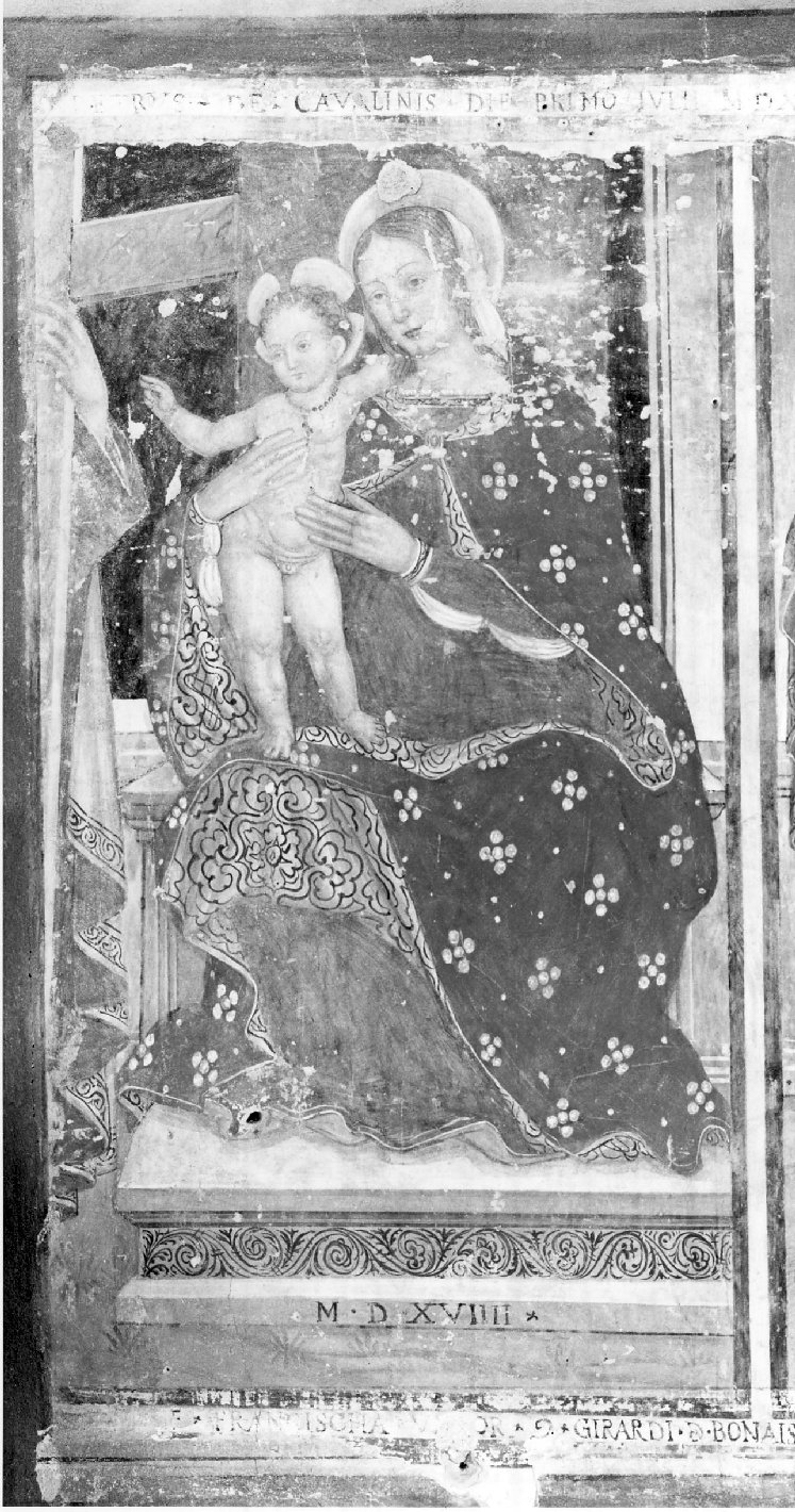 Vergine col Bambino e Santo (dipinto, ciclo) - ambito bresciano (primo quarto sec. XVI)