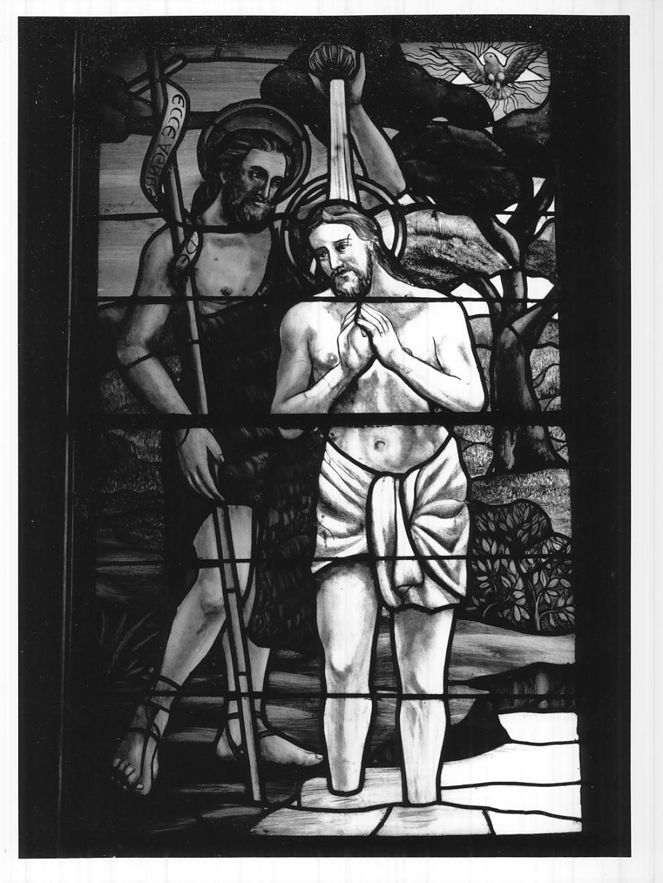 battesimo di Cristo (vetrata, opera isolata) di Ballardini Scipione (sec. XX)