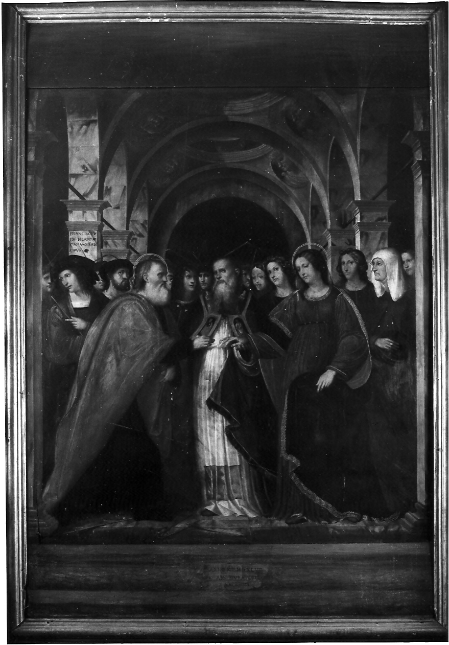 Sposalizio di Maria Vergine (dipinto, opera isolata) di Prato Francesco da Caravaggio (sec. XVI)