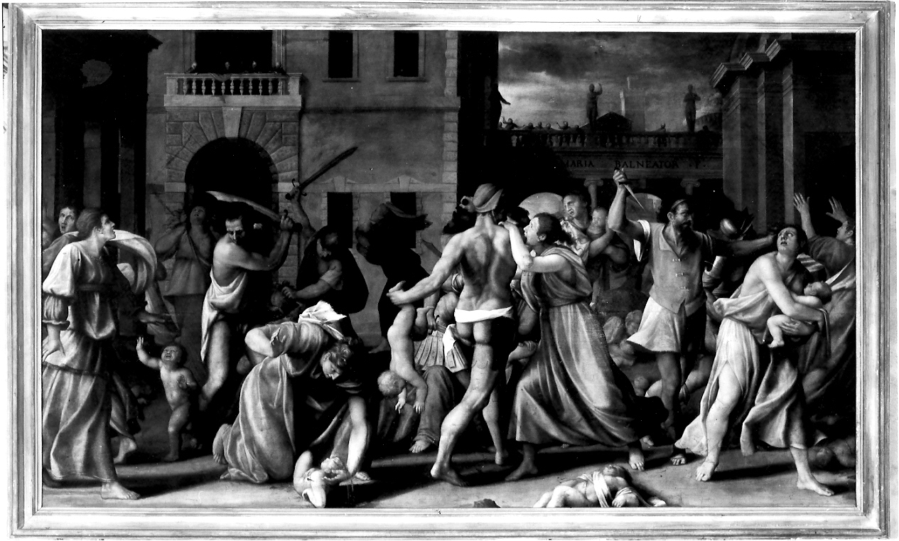 strage degli innocenti (dipinto, opera isolata) di Bagnatori Pietro Maria detto Bagnadore (sec. XVI)