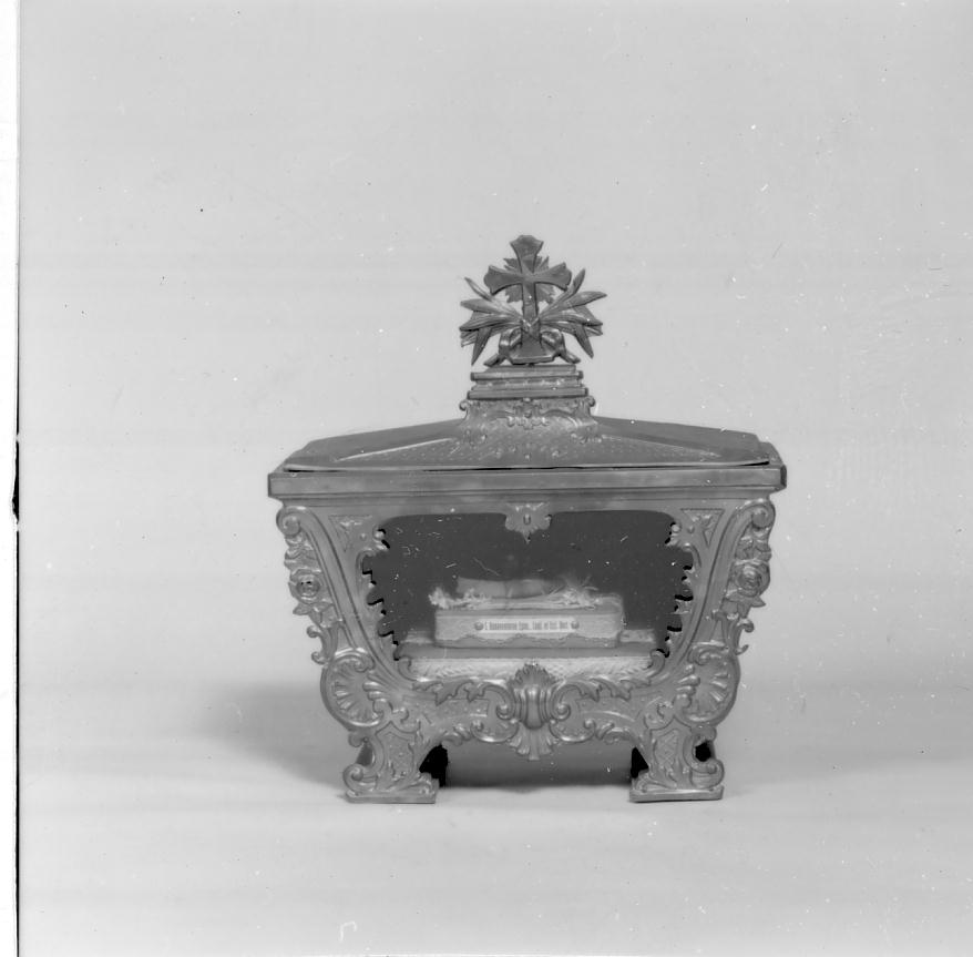 reliquiario a teca - a urna, opera isolata - ambito bresciano (sec. XIX)