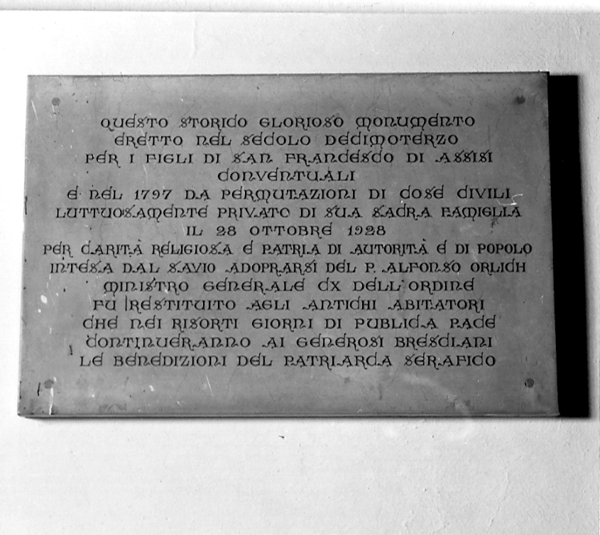 lapide, opera isolata - ambito bresciano (sec. XX)