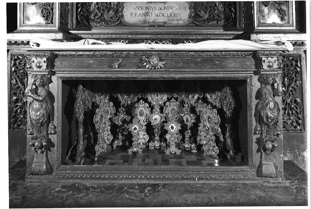 altare, complesso decorativo di Ramus Pietro (attribuito) (sec. XVII)