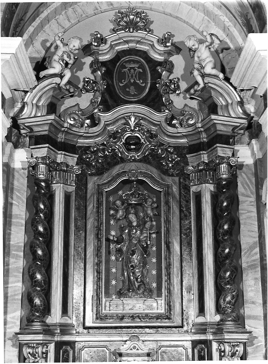 Madonna del Carmelo con il Bambino e angeli (gruppo scultoreo, opera isolata) - ambito bresciano (sec. XVIII)