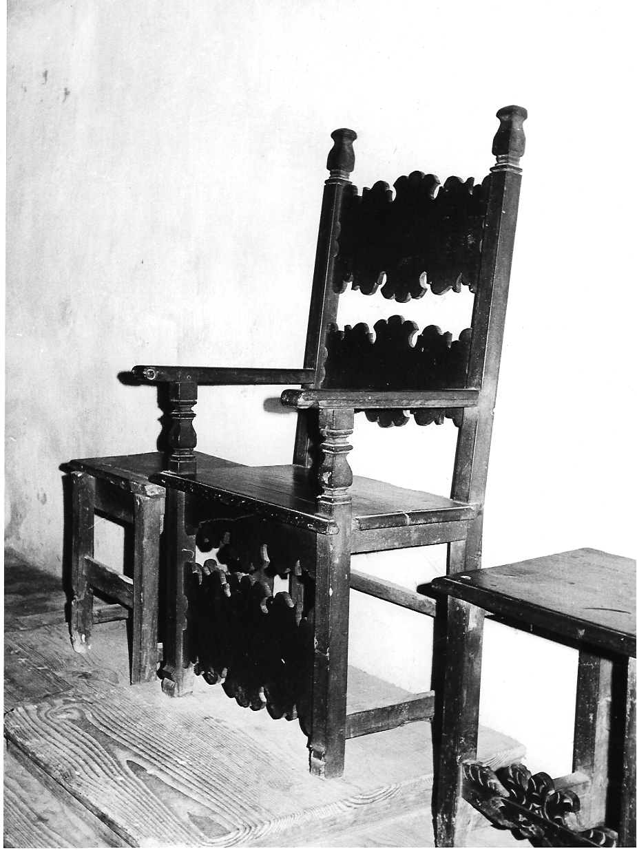 sedia - a braccioli, opera isolata - ambito lombardo (sec. XVII)