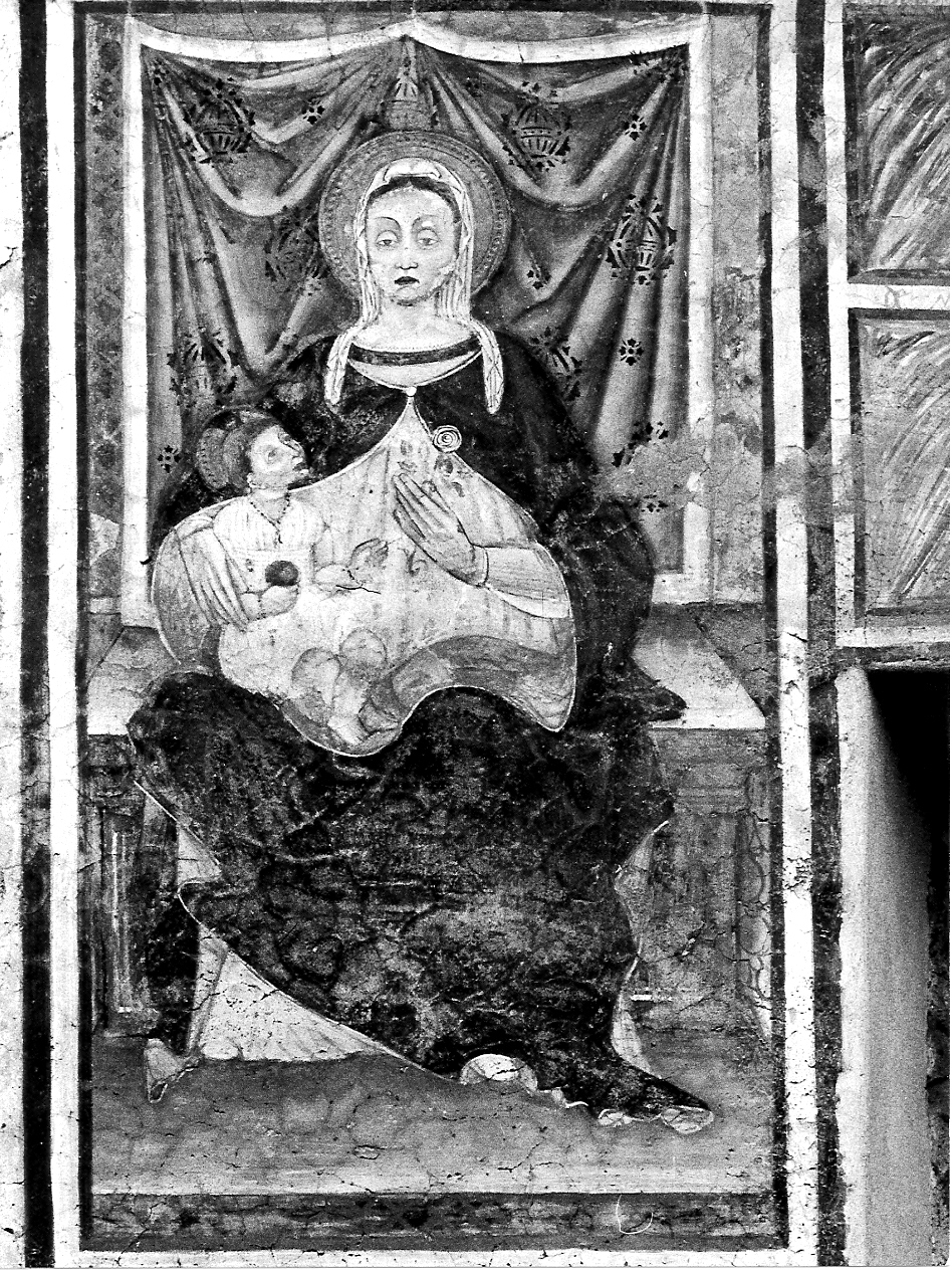 Madonna in trono con Bambino (dipinto, opera isolata) - ambito lombardo (sec. XV)