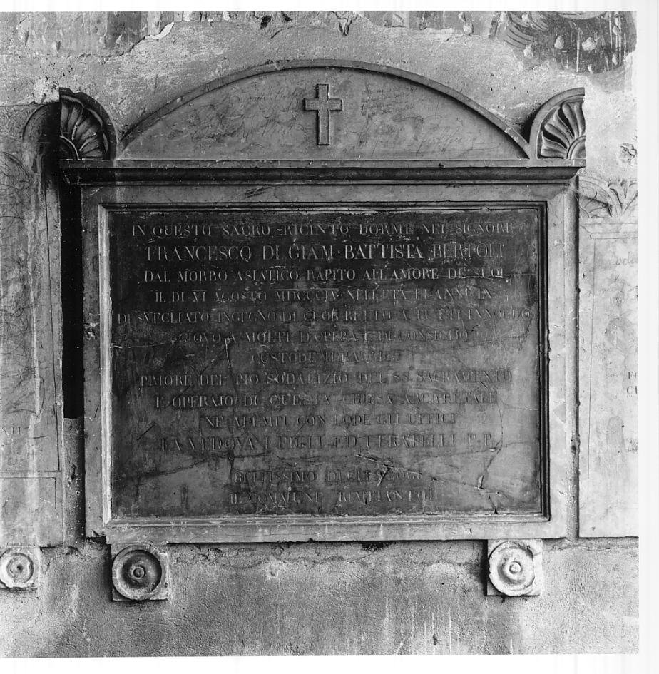 lapide tombale, opera isolata - ambito cremonese (inizio sec. XIX)