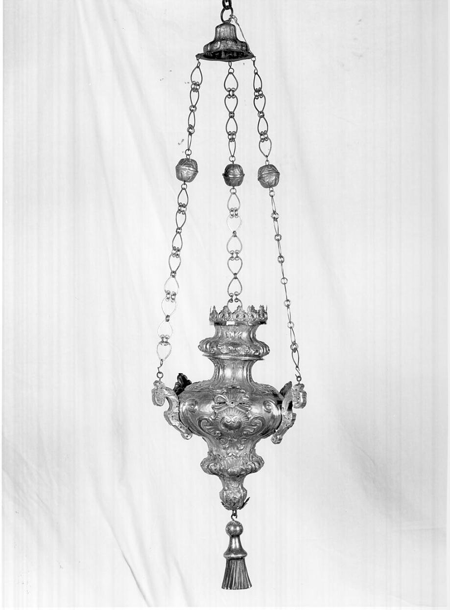 lampada pensile a vaso, serie - ambito bresciano (seconda metà sec. XVIII)