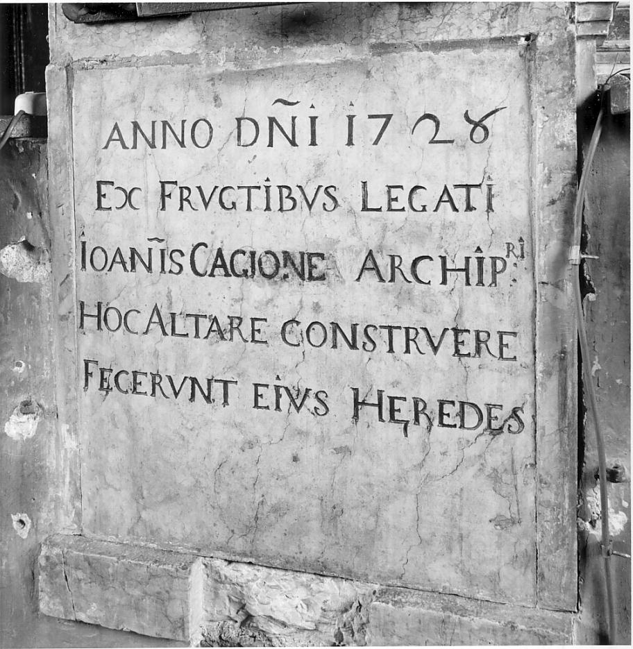 lapide, elemento d'insieme - ambito ostianese (sec. XVIII)