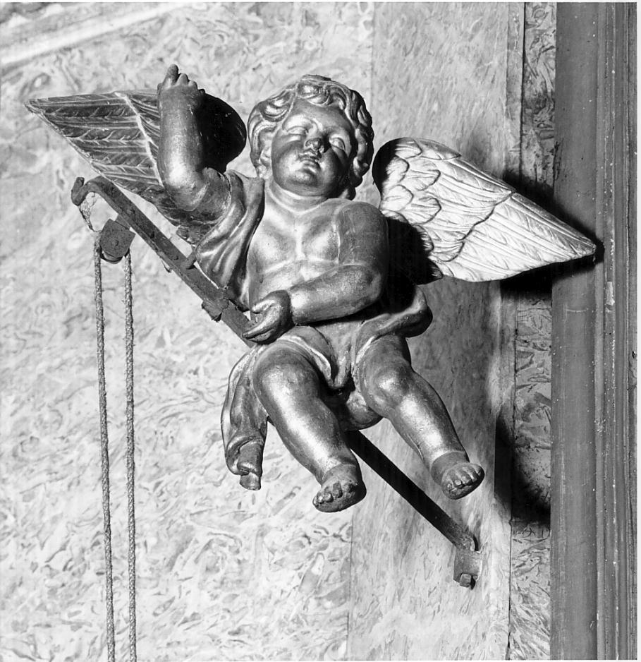 Angelo reggicortina (statuetta, serie) - ambito bresciano (prima metà sec. XVIII)