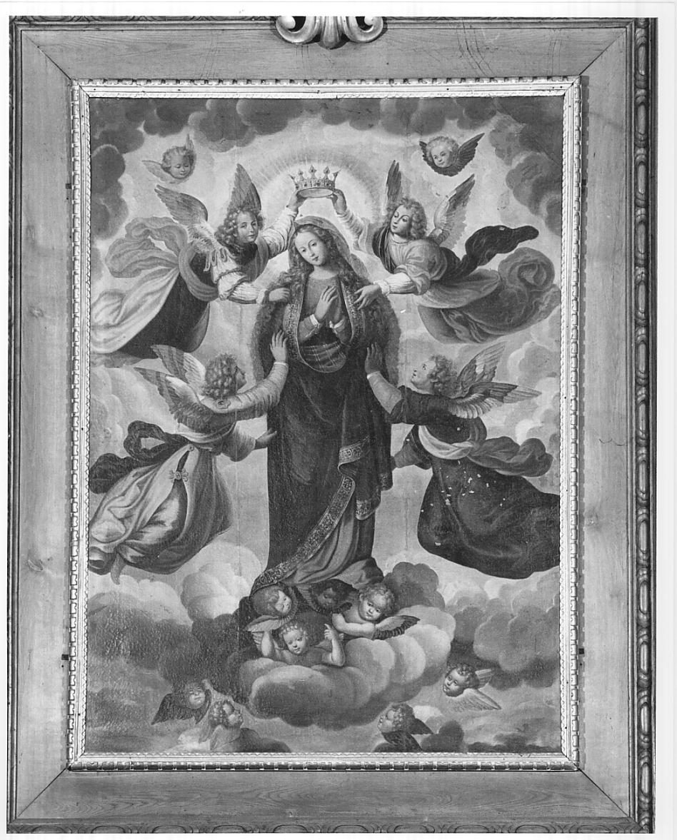 Madonna Assunta con angeli (dipinto, opera isolata) di Ghisi Teodoro, Mainardi Andrea detto Chiaveghino (sec. XVI, sec. XVII)