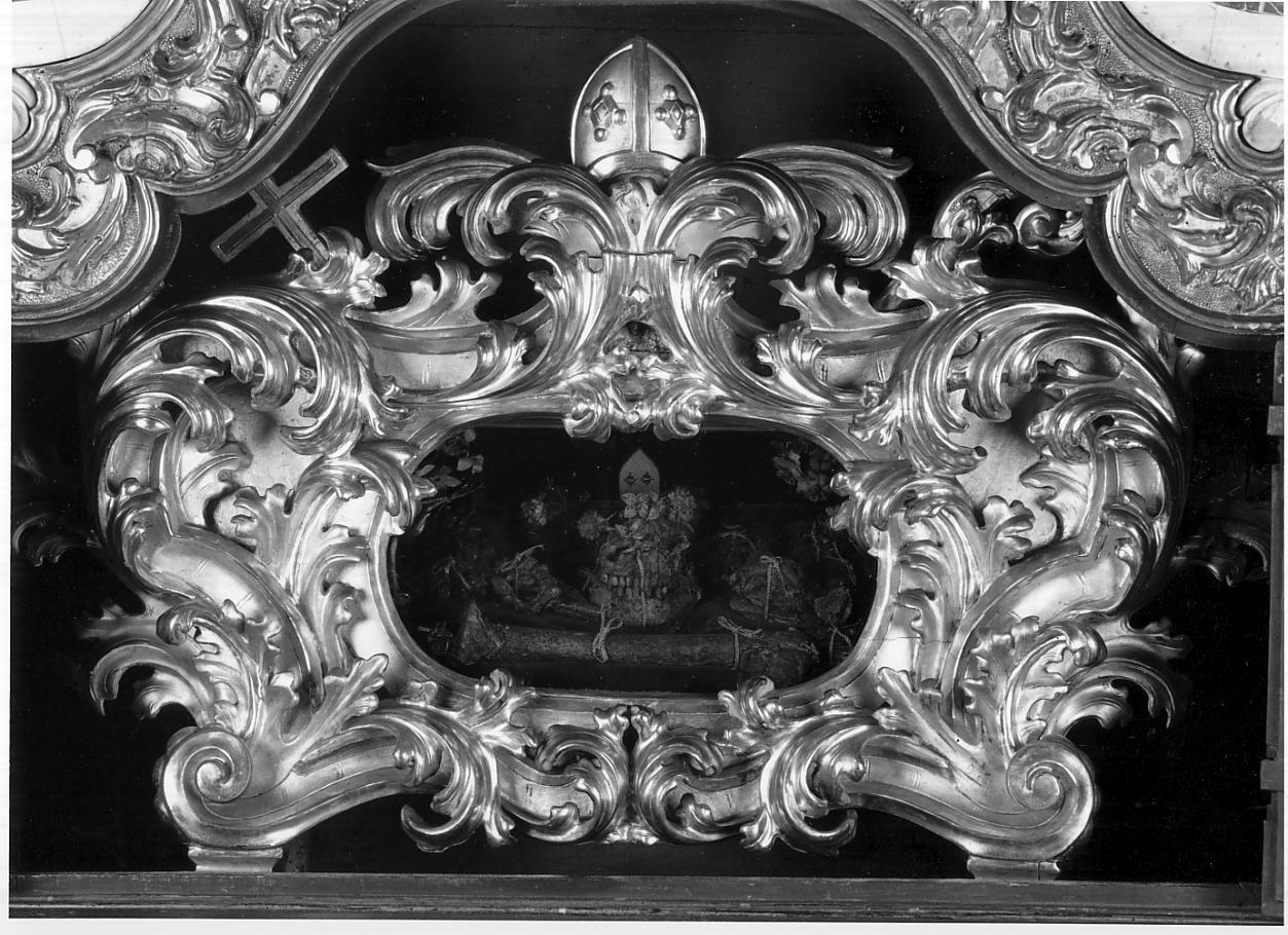 reliquiario a teca - a urna, opera isolata - ambito bresciano (metà sec. XVIII)