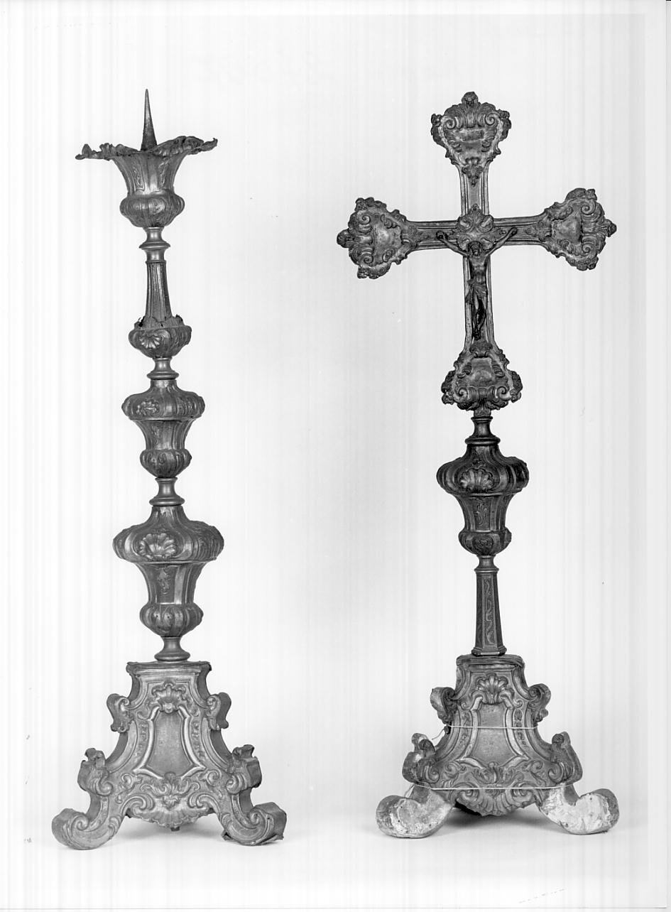 candeliere, elemento d'insieme - ambito bresciano (seconda metà sec. XVIII)