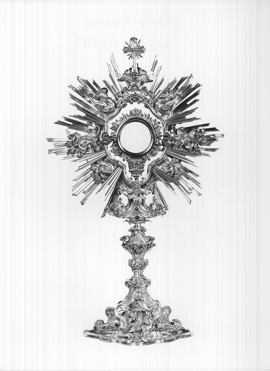 ostensorio - a raggiera, opera isolata - ambito bresciano (seconda metà sec. XVIII)