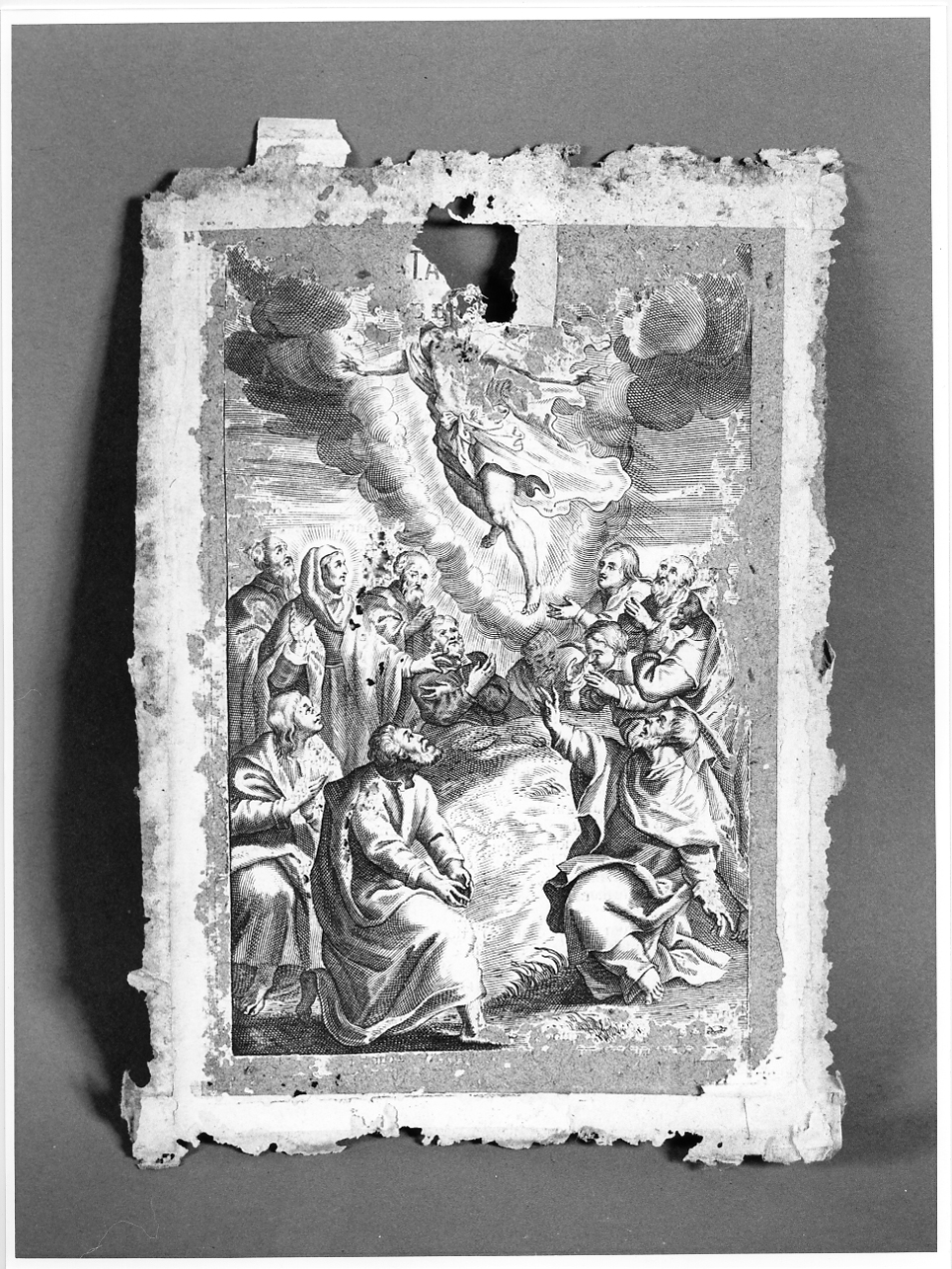 ascensione di Cristo (stampa, elemento d'insieme) - ambito lombardo (metà sec. XVII)