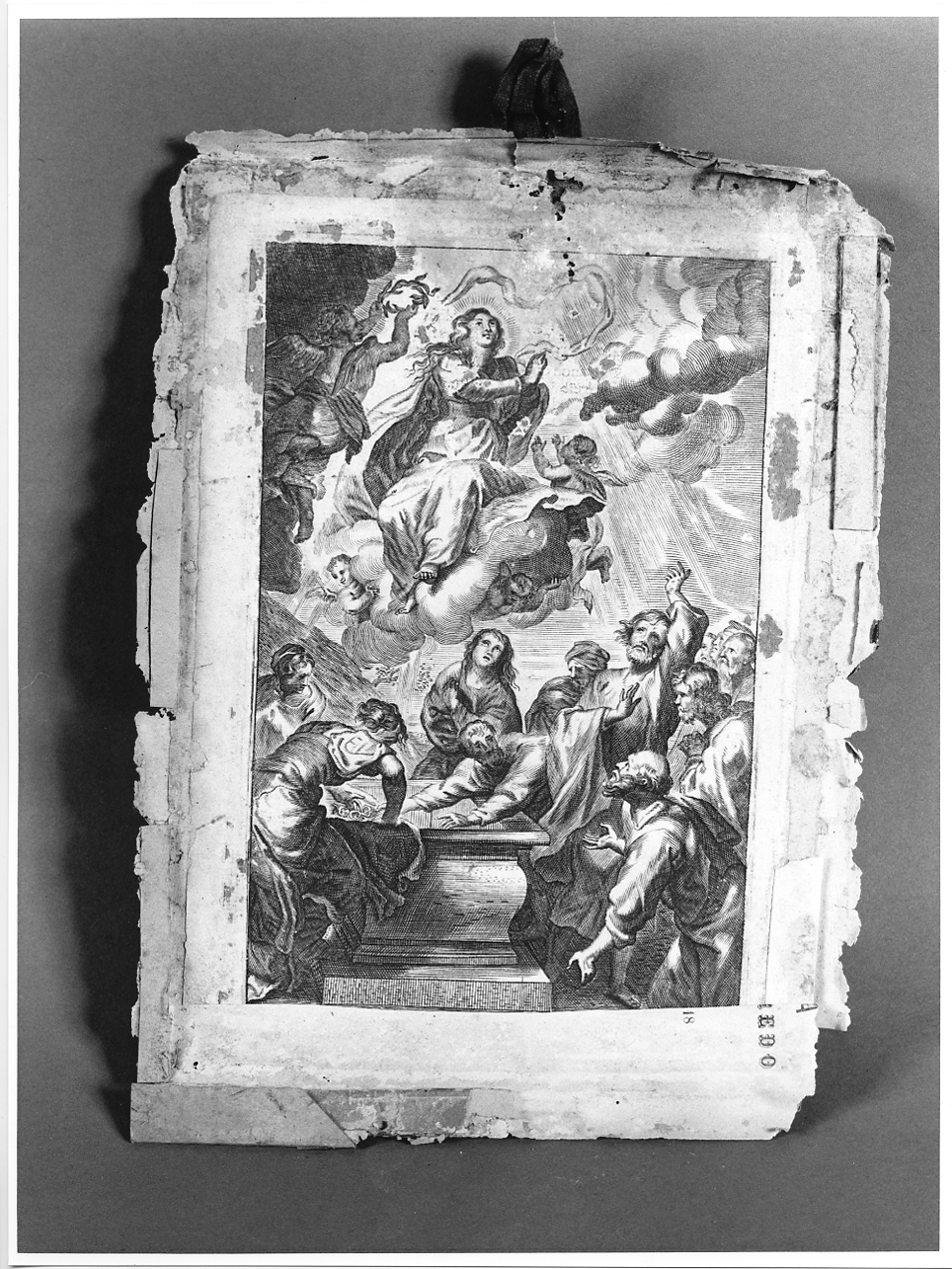 assunzione della Madonna (stampa, elemento d'insieme) - ambito lombardo (metà sec. XVII)