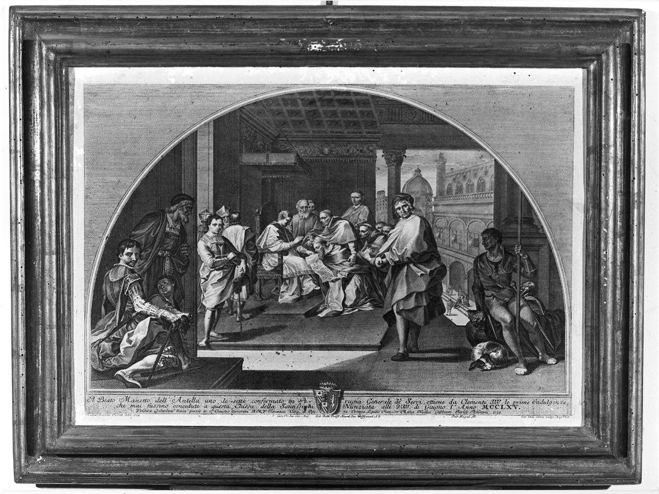 Manetto dell'Antella e Clemente IV (stampa) di Dan Hertz Giovanni (prima metà sec. XVIII)