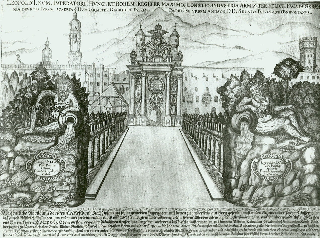 gloria di Leopoldo I d'Asburgo (stampa) di Sezir Jan (seconda metà sec. XVII)