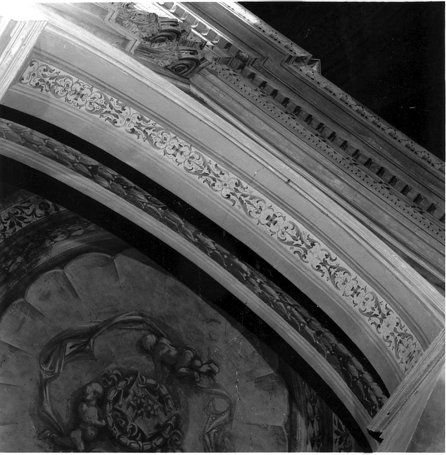 motivi decorativi a girali vegetali / fascio di alloro (decorazione pittorica, elemento d'insieme) - ambito mantovano (fine sec. XIX)