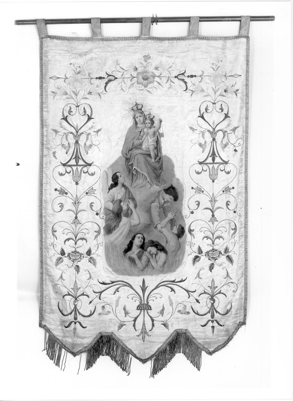 Madonna del Carmine che intercede per le anime del Purgatorio (stendardo processionale, opera isolata) - ambito mantovano (ultimo quarto sec. XIX)