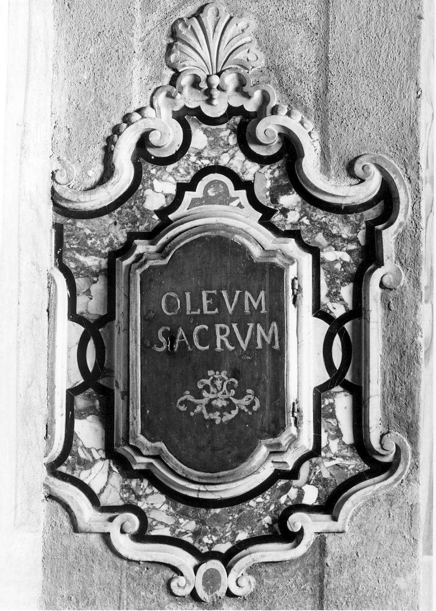 armadietto per oli santi, opera isolata di Baronsino Domenico (sec. XVIII)