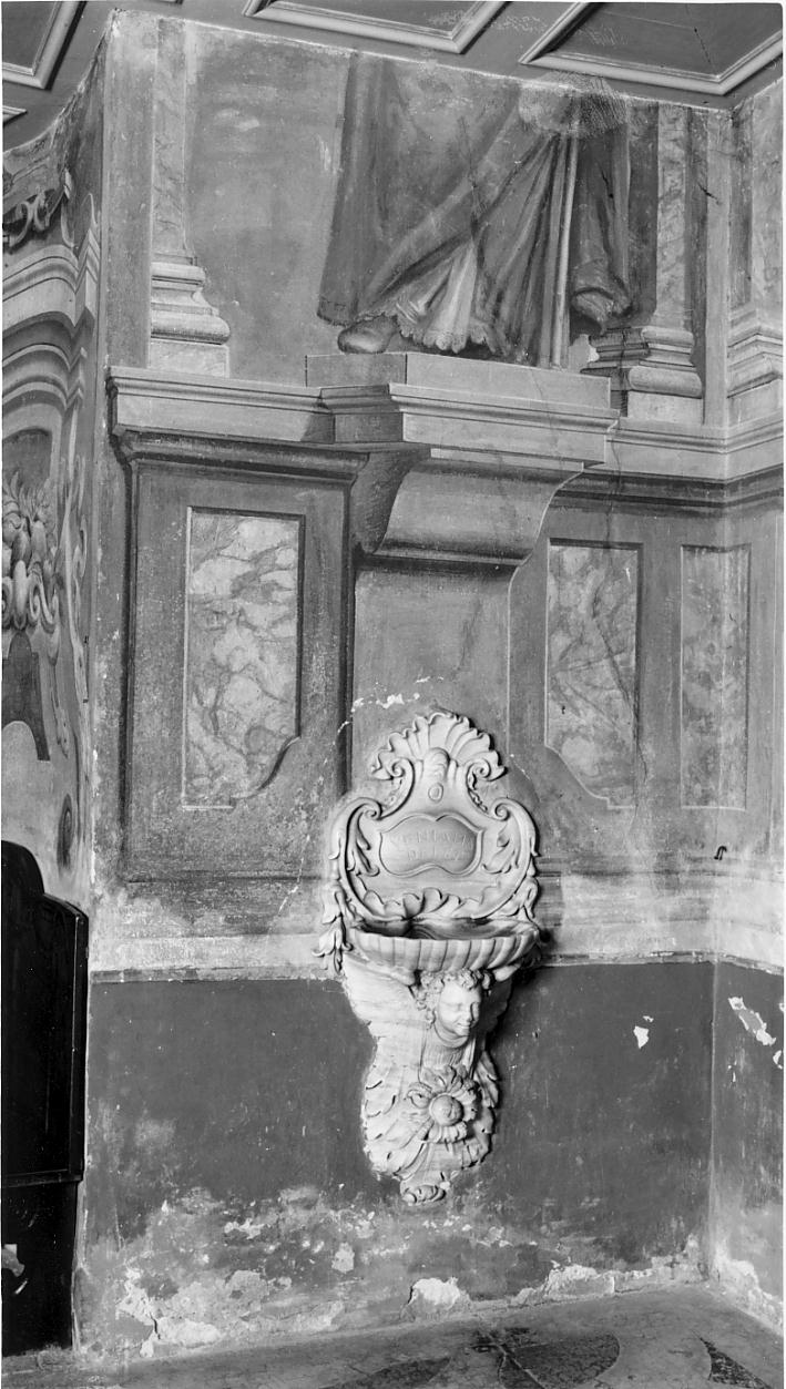 Santo Vescovo/ finte architetture (dipinto, elemento d'insieme) di Boni Giacomo (sec. XVIII)
