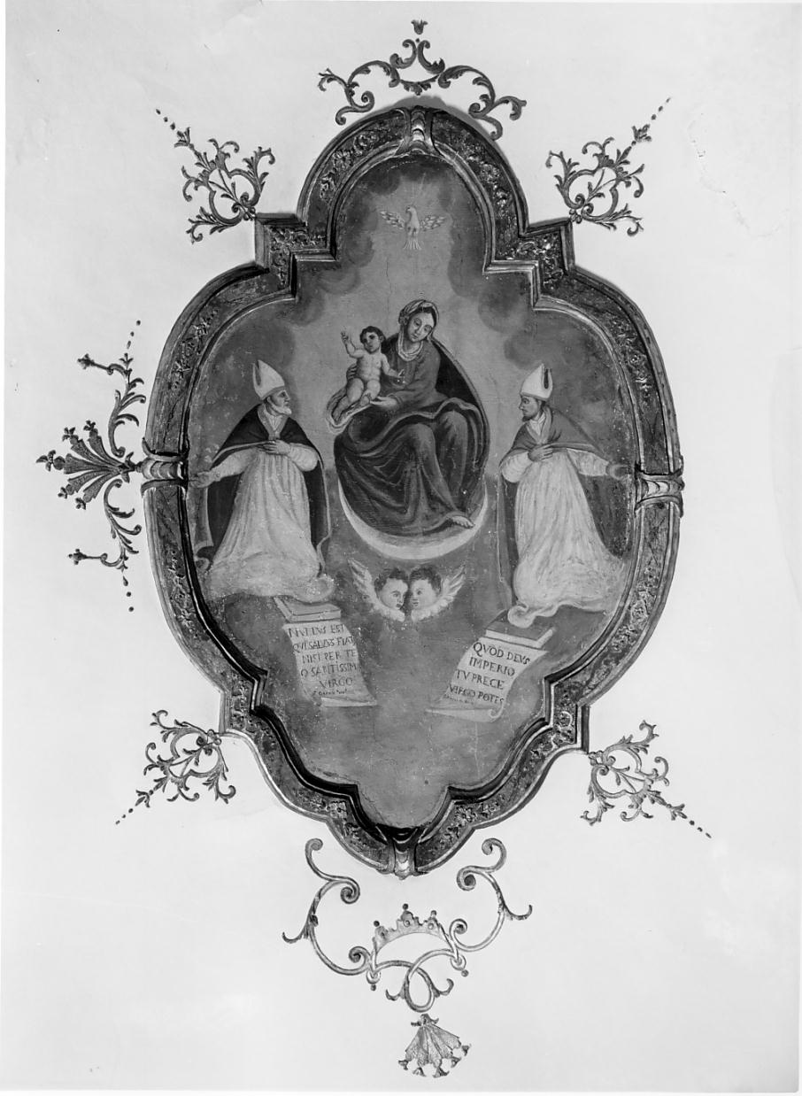 Madonna in gloria col Bambino e Santi vescovi (dipinto, opera isolata) - ambito bresciano (secondo quarto sec. XVIII)