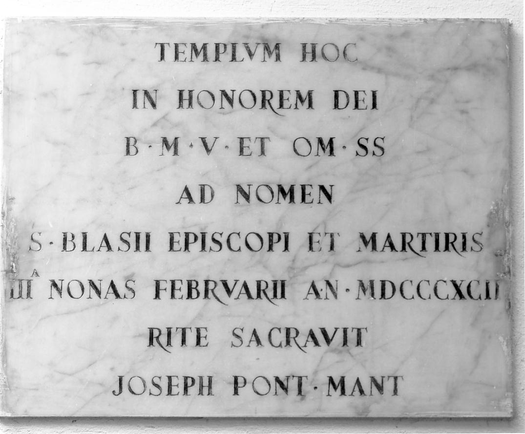 lapide commemorativa, opera isolata - produzione mantovana (sec. XIX)