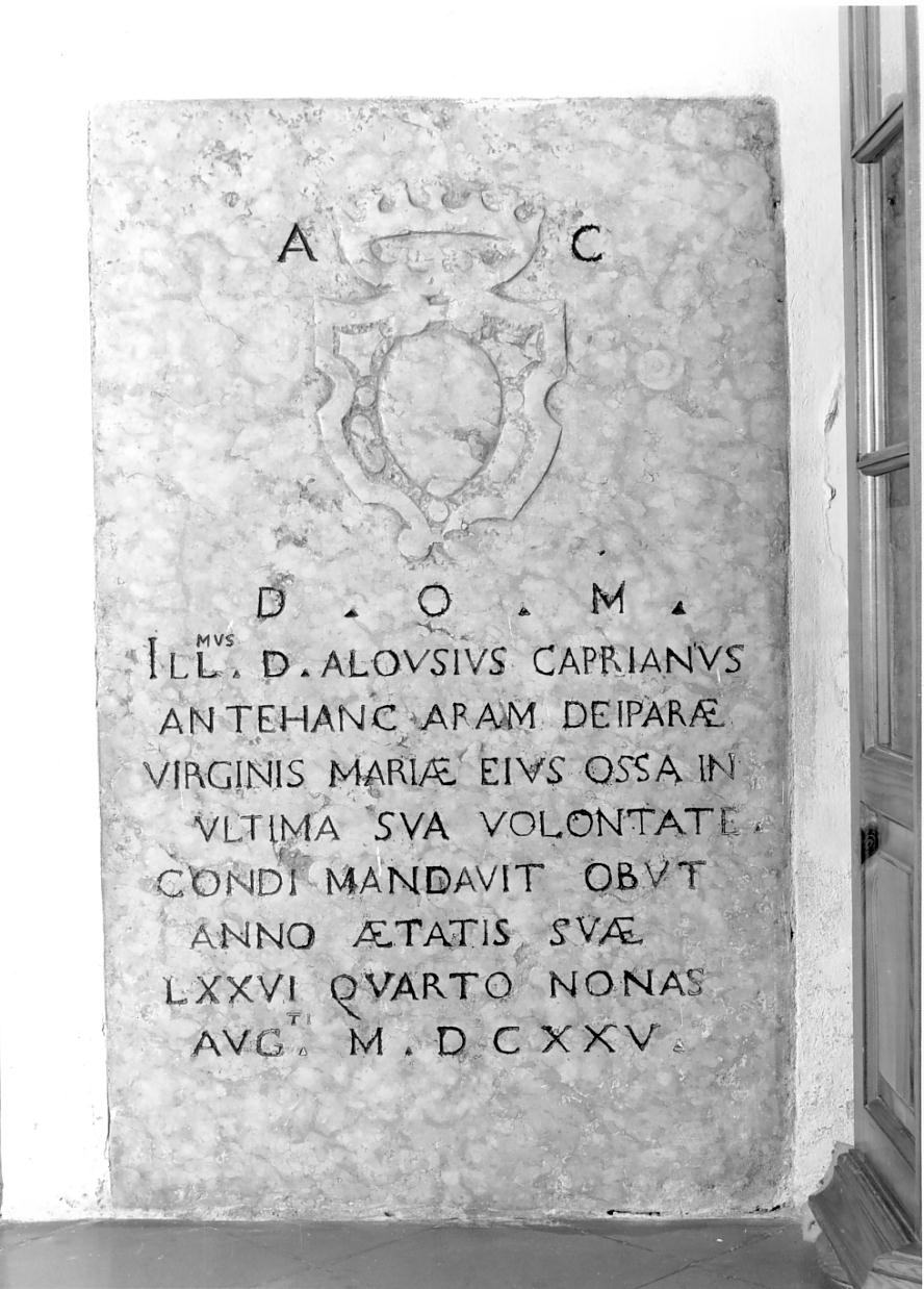 lapide tombale, opera isolata - bottega mantovana (prima metà sec. XVII)