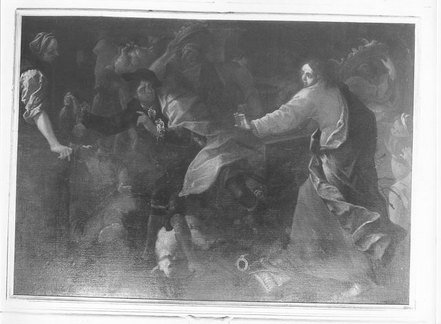 Cristo caccia i mercanti dal tempio (dipinto, opera isolata) di Raineri Francesco Maria detto Schivenoglia (metà sec. XVIII)