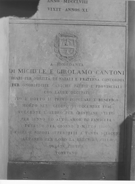 lapide commemorativa, opera isolata - manifattura mantovana (sec. XIX)